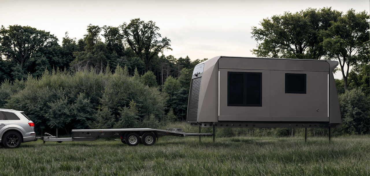 Foldable Mobile Home / Tiny House / 26 m2 / 3,5t / KfW55 / Slide Out